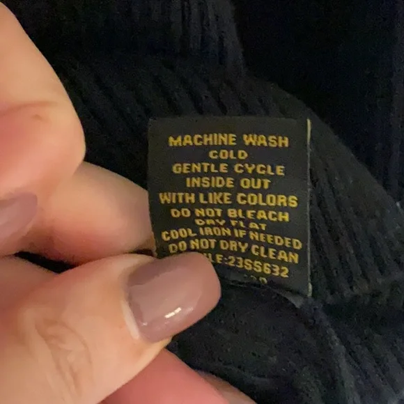 Tenney Rose Ribbed Knit Cardigan, Size S, Black/White Trim - Picture 7 of 7